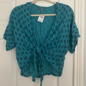 NWT Tie Front Top